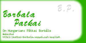 borbala patkai business card